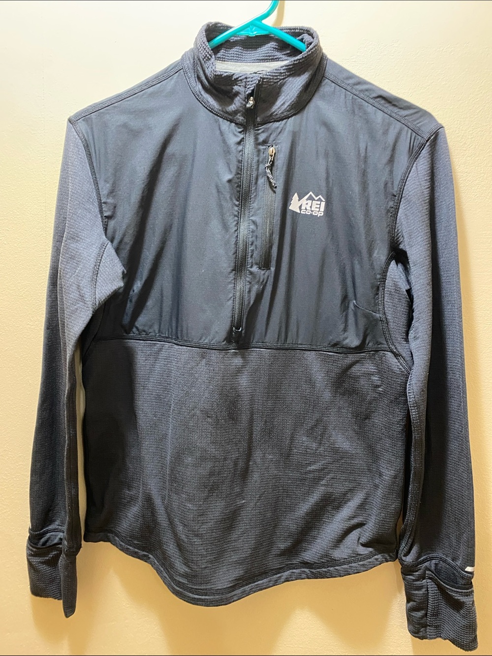REI Women’s Black & Charcoal Quarter-Zip Performance Jacket-Small Gorpcore